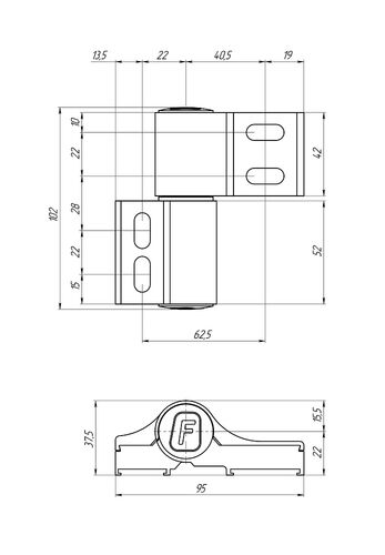 Петля ДП-2 (закладные/для холодных дверей) RAL 9016 #2